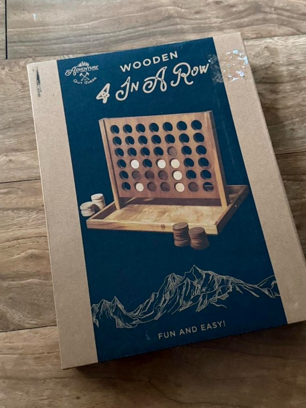 Wooden 4 In A Row Game - Natural Wood